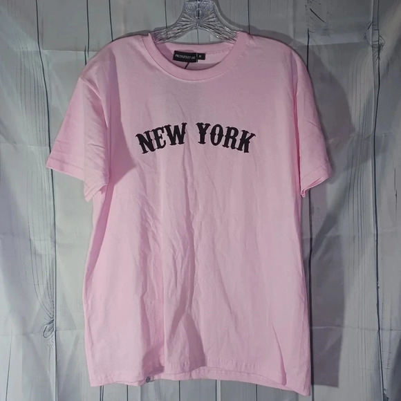 PrettyLittleThing Tops - Prettylittlething baby pink New York t-shirt NWT